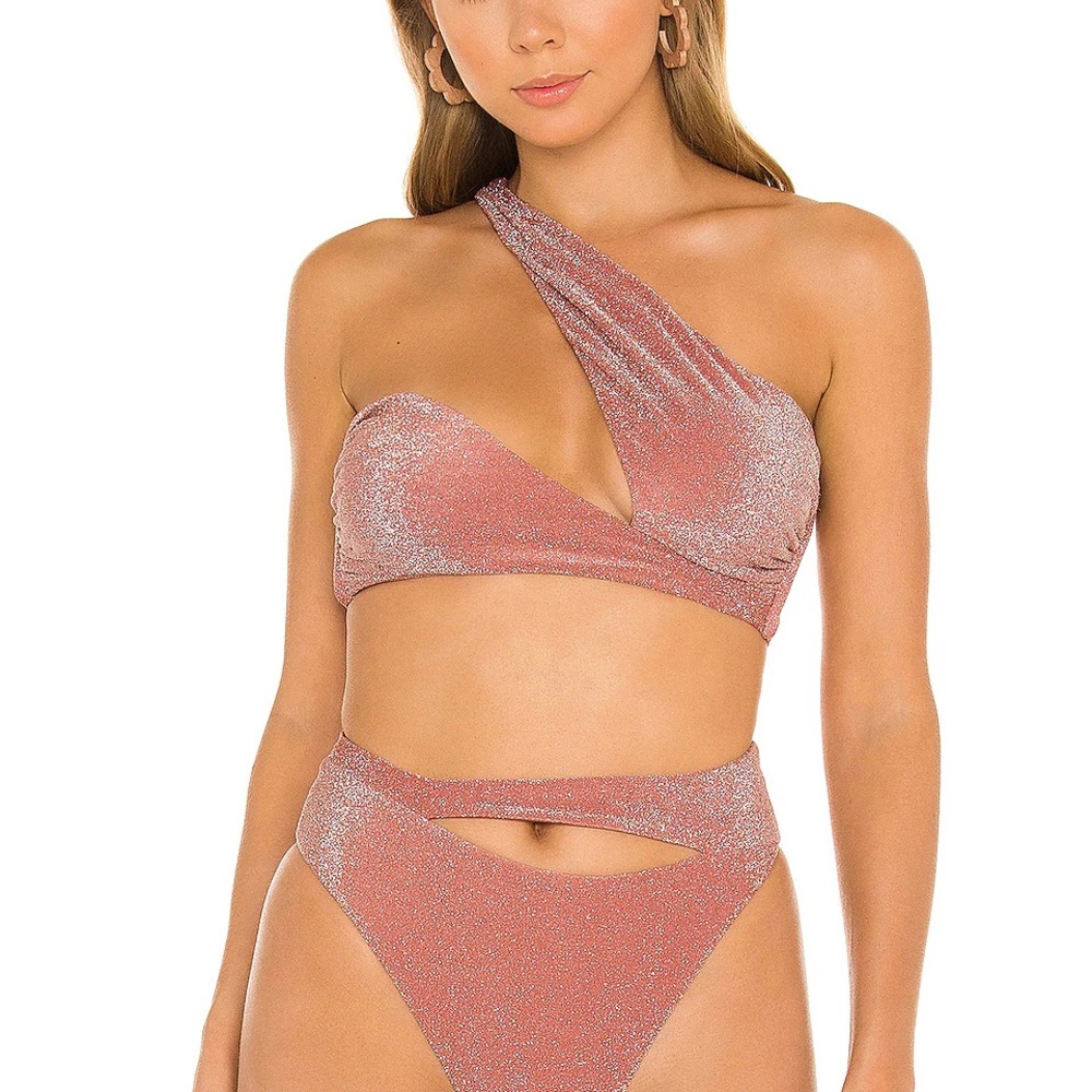 Lovewave Dunja One-Shoulder Glitter Bikini Set